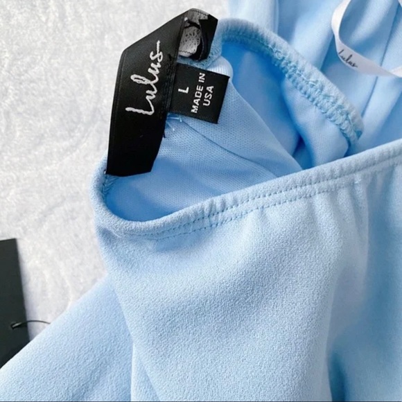 NWT Light Blue Tie Back Ponte Bodycon Mini Dress - Picture 8 of 9